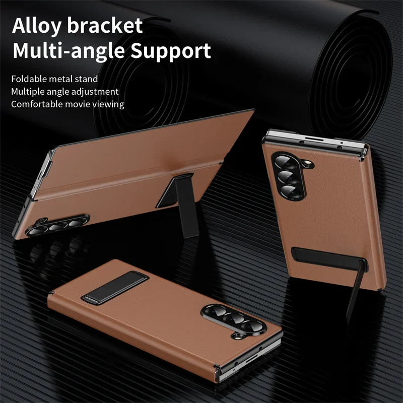 [Built-in Kickstand] Samsung Galaxy Z Fold7 (SM-F966) - Premium Leather Shockproof Case - Image 9