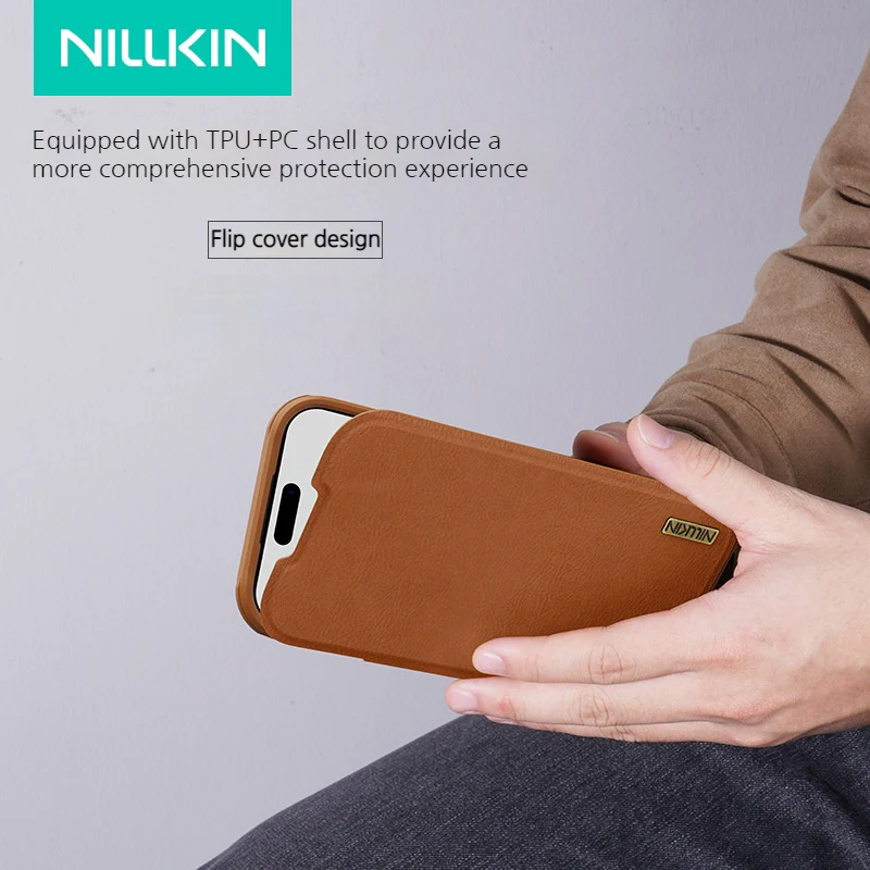 [Built-in Lens Cover][With Card Slot] Apple iPhone 17 Pro/Pro Max NILLKIN Flip Cover Full-body Shockproof Case - Image 4