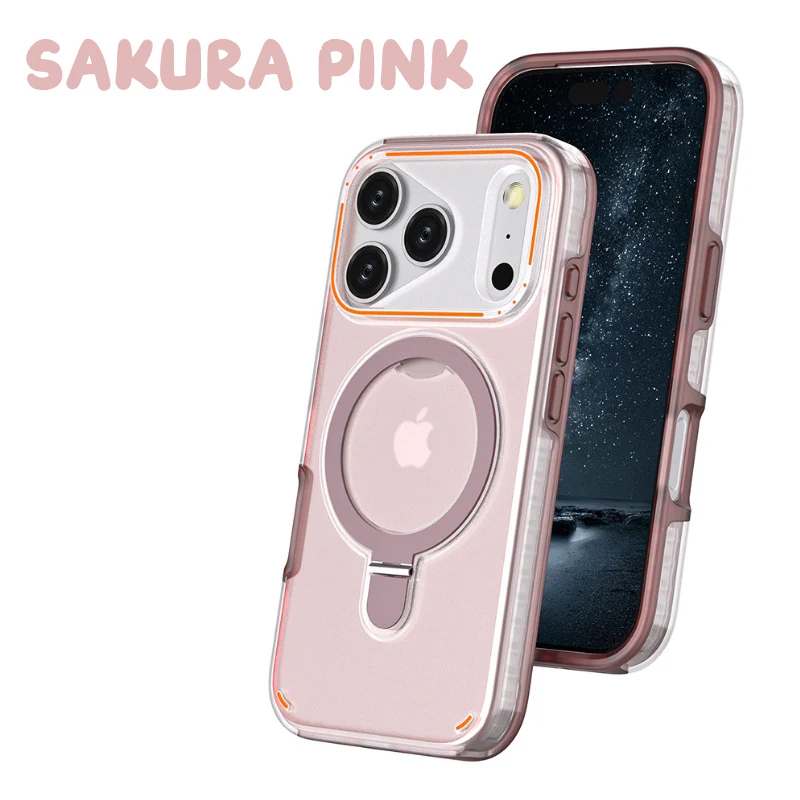 [Built-in Metal Ring Stand][Magsafe Compatible] Apple iPhone 17/Air/Pro/Pro Max Transparent Full-Body Shockproof Phone Case - Image 10