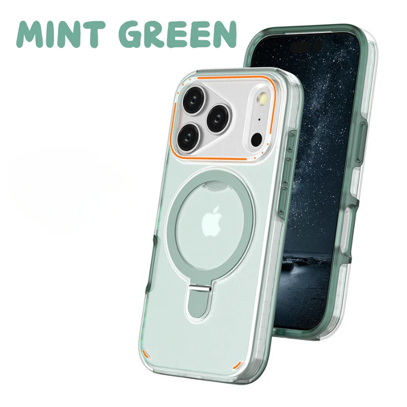 [Built-in Metal Ring Stand][Magsafe Compatible] Apple iPhone 17/Air/Pro/Pro Max Transparent Full-Body Shockproof Phone Case - Image 14
