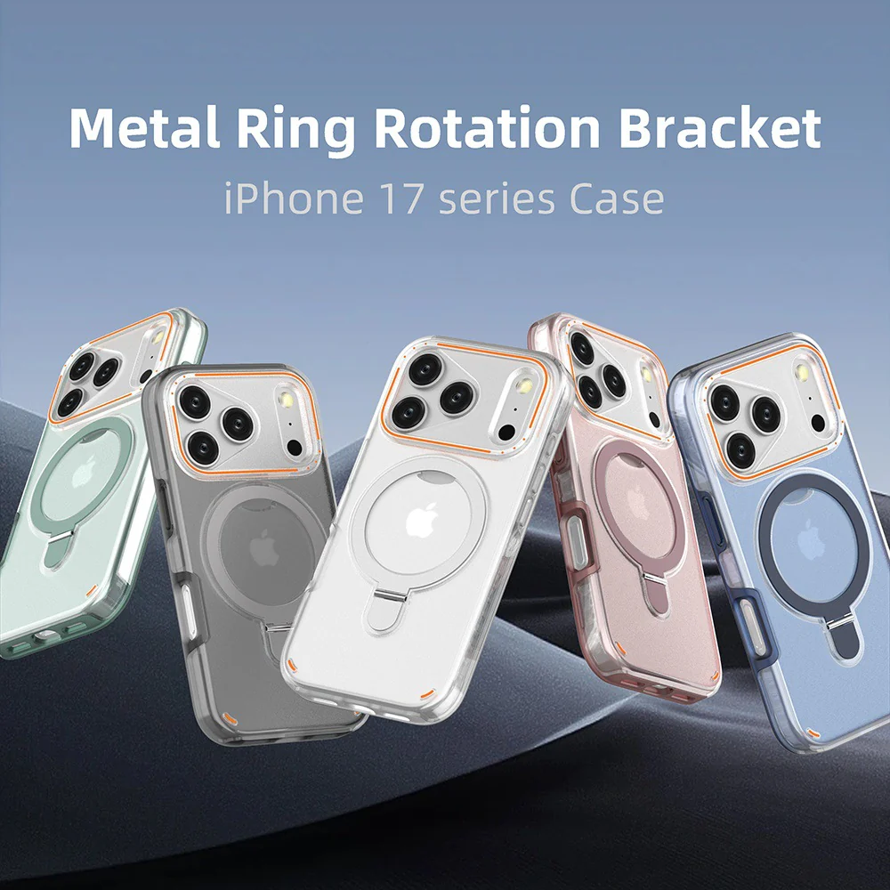 [Built-in Metal Ring Stand][Magsafe Compatible] Apple iPhone 17/Air/Pro/Pro Max Transparent Full-Body Shockproof Phone Case - Image 8