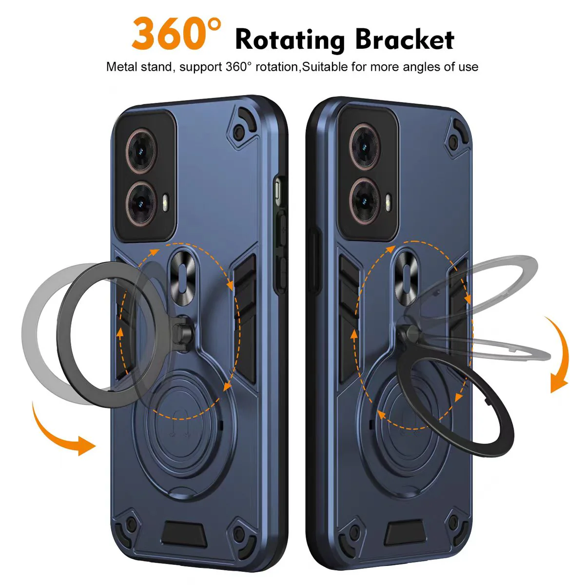 [Built-in Metal Ring Stand] Motorola Moto G85 Thickened Shockproof Heavy Duty Series Case - Image 4
