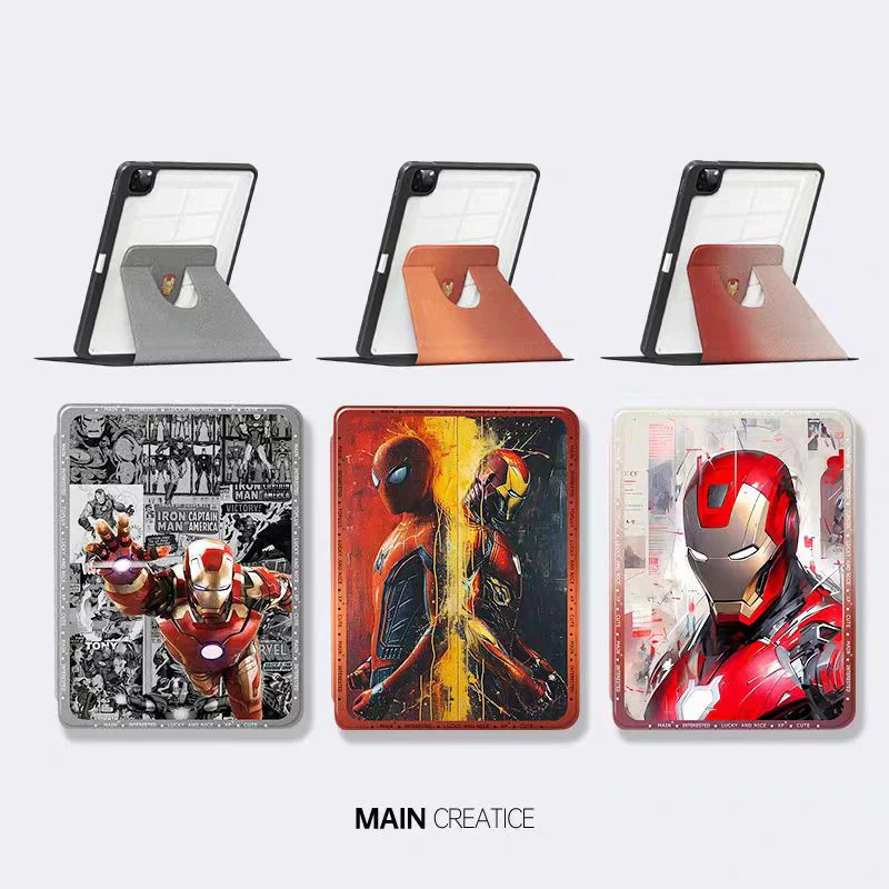 [Built-in Pen Slot] Apple iPad Air 4/5 10.9'' 4/5th Gen (2020/2022) Iron Man Smart 360° Degree Rotate Stand Shockproof Flip Cover Case - Image 2