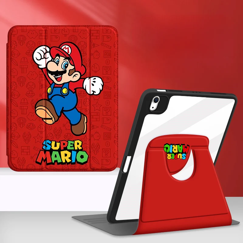 [Built-in Pen Slot] Apple iPad Air 4/5 10.9'' 4/5th Gen (2020/2022) Mario Smart 360° Degree Rotate Stand Shockproof Flip Cover Case - Image 9