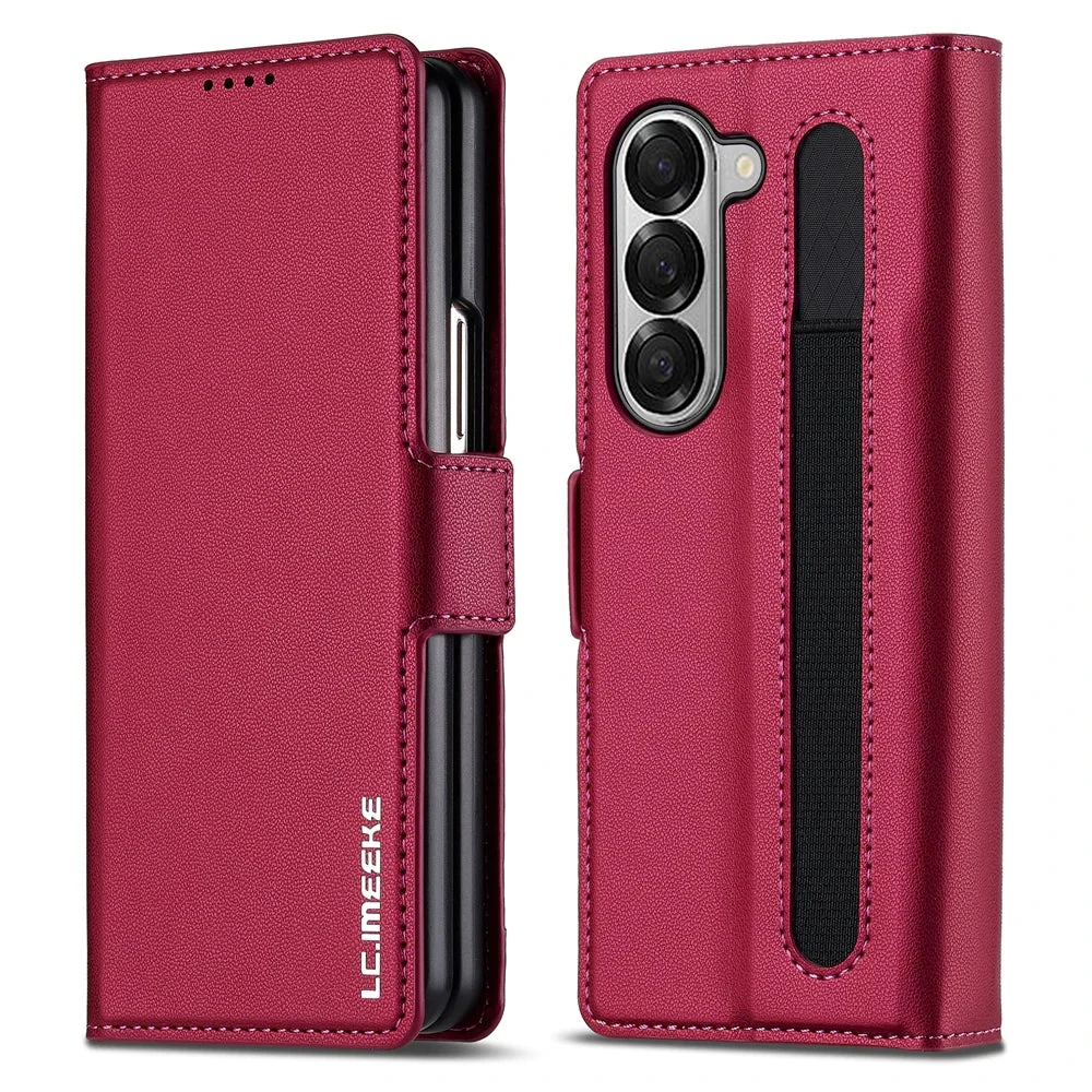 [Built-in Pen Slot][With Card Slot] Samsung Galaxy Z Fold7 Business Leather Fold Wallet Shockproof Case - Image 11