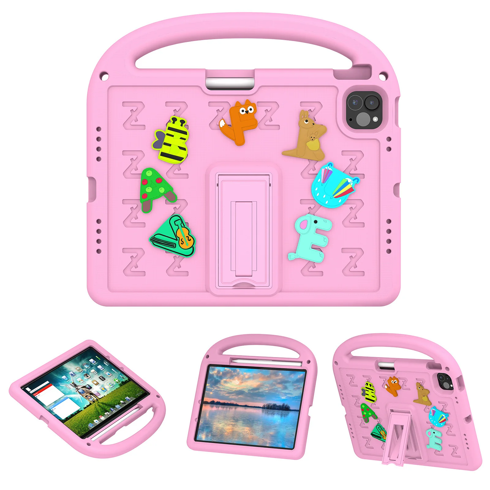 [Built-in Pen Slot][With Shoulder Strap] Apple iPad 5/6 9.7'' 5/6th Gen (2017/2018) Cartoon Kids Shockproof Protective Case - Image 11