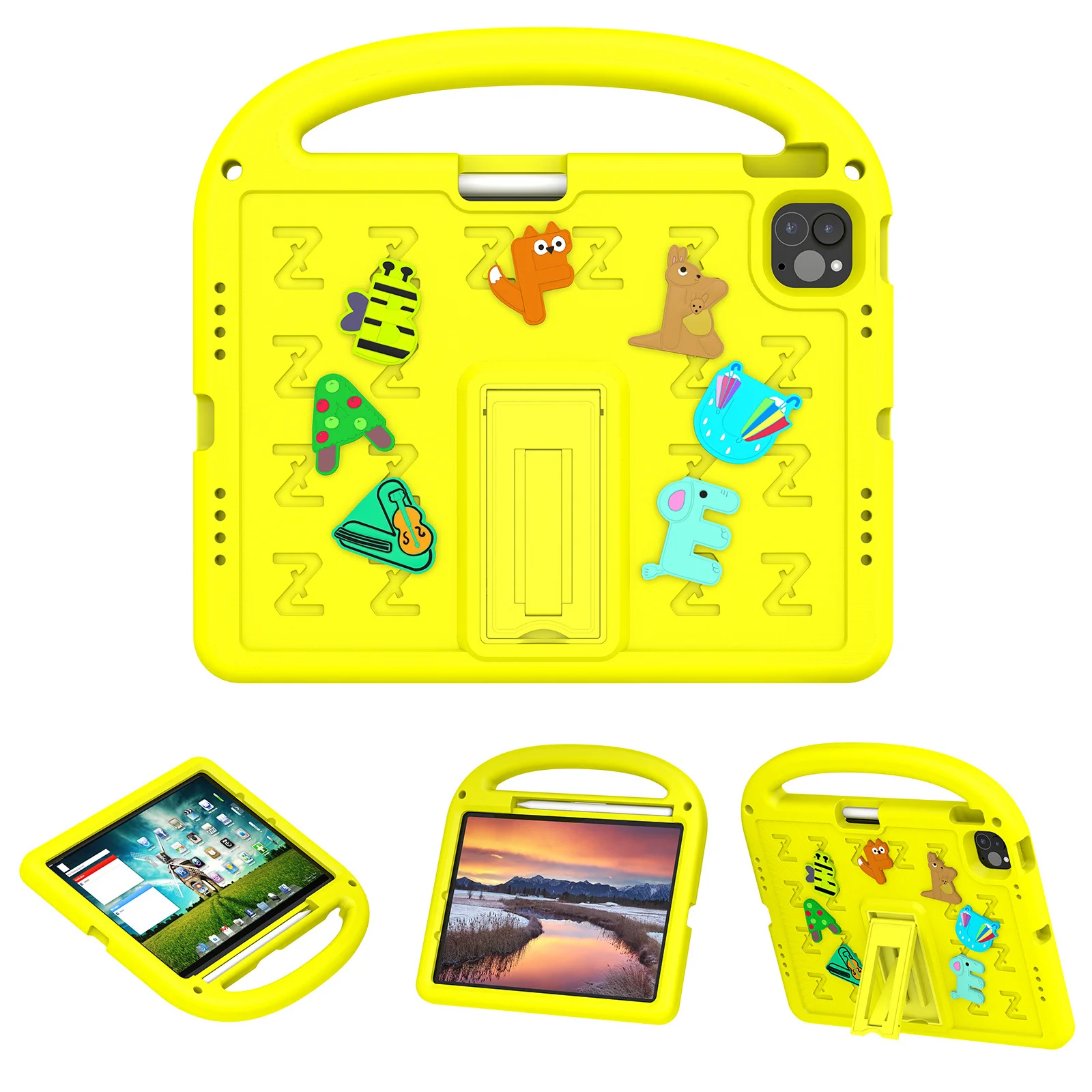 [Built-in Pen Slot][With Shoulder Strap] Apple iPad 5/6 9.7'' 5/6th Gen (2017/2018) Cartoon Kids Shockproof Protective Case - Image 12