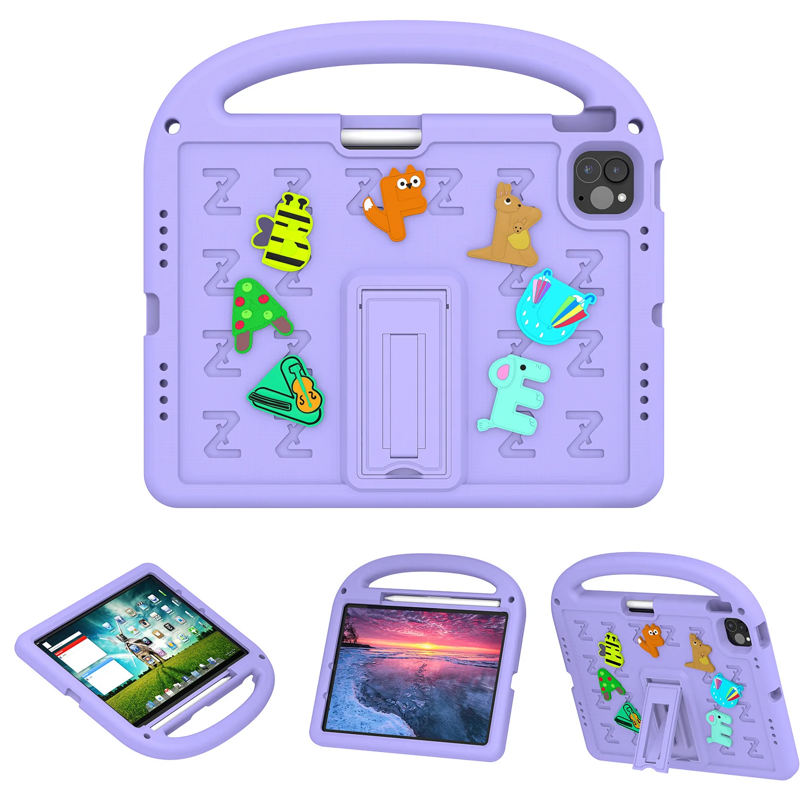 [Built-in Pen Slot][With Shoulder Strap] Apple iPad 5/6 9.7'' 5/6th Gen (2017/2018) Cartoon Kids Shockproof Protective Case - Image 13