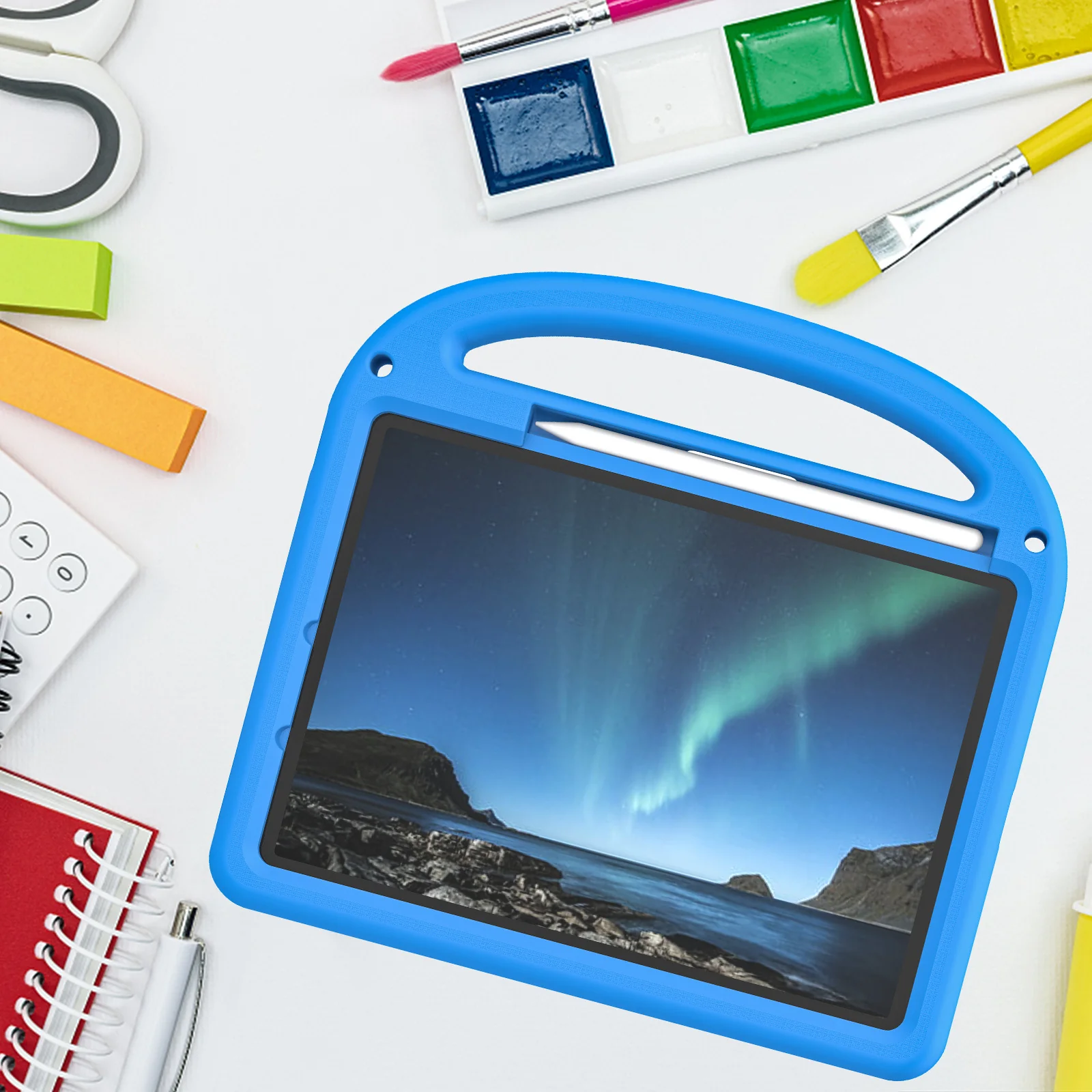 [Built-in Pen Slot][With Shoulder Strap] Apple iPad 5/6 9.7'' 5/6th Gen (2017/2018) Cartoon Kids Shockproof Protective Case - Image 4
