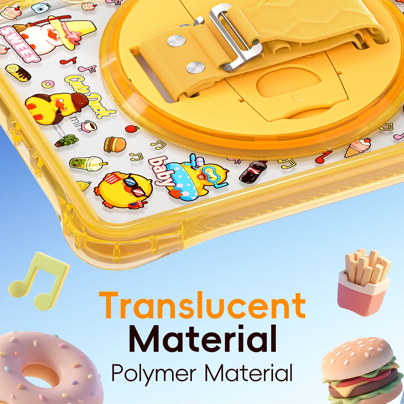 [Built-in Pen Slot][With Shoulder Strap] Apple iPad Mini 6/7 8.3'' 6/7th Gen (2021/2024) Cartoon Kids Transparent Anti-Drop Protective Stand Case - Image 21