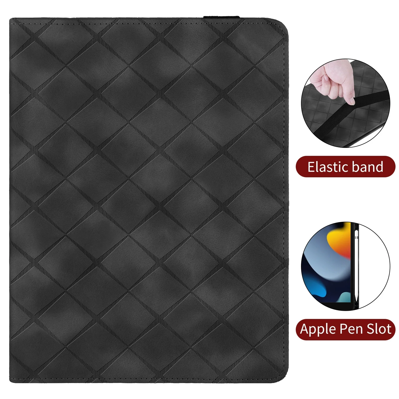 [Built-in Pencil Holder] Xiaomi Redmi Pad SE 8.7’’ (2024) Diamond Pattern Leather Business Case - Image 6