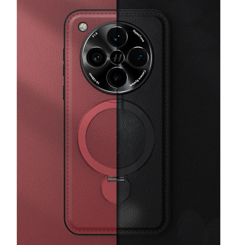 [Built-in Ring Bracket][Magsafe Compatible] Oppo Find X8 Ultra/X8s Plus/X8s Premium Leather Texture Full-Body Shockproof Phone Case - Image 2