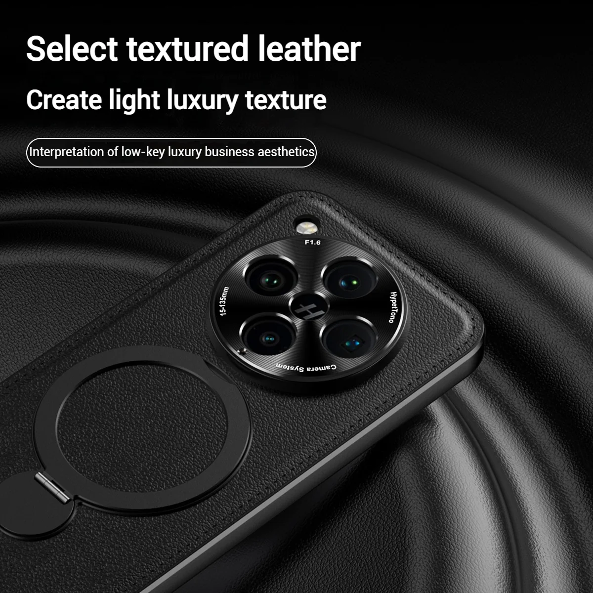[Built-in Ring Bracket][Magsafe Compatible] Oppo Find X8 Ultra/X8s Plus/X8s Premium Leather Texture Full-Body Shockproof Phone Case - Image 3