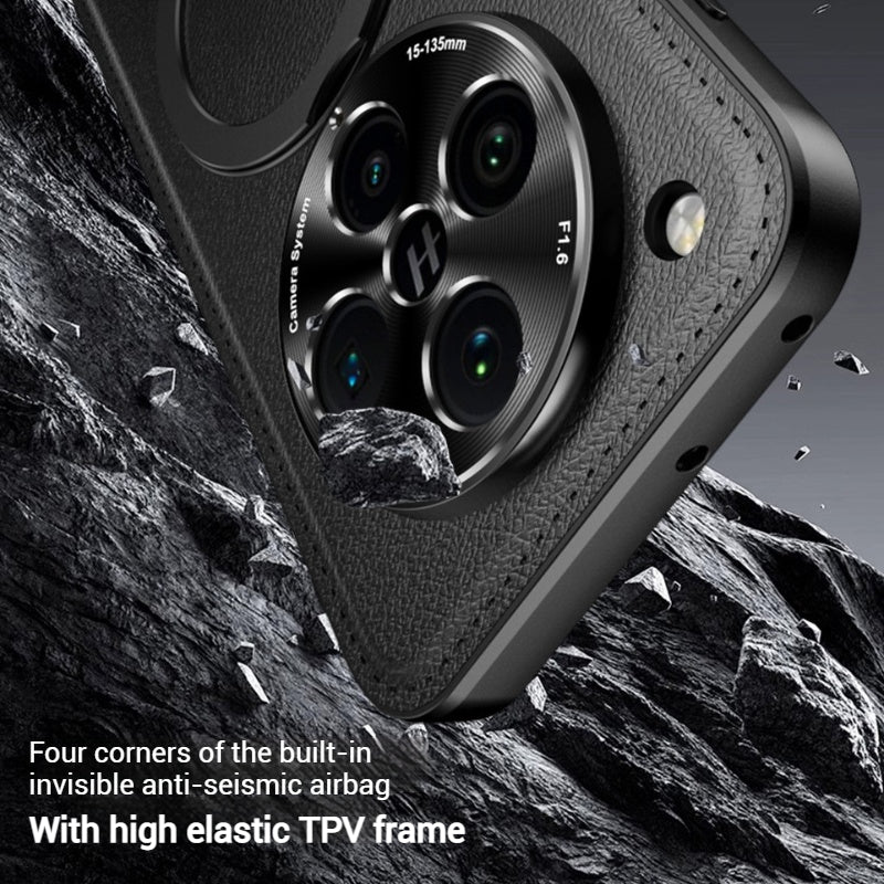 [Built-in Ring Bracket][Magsafe Compatible] Oppo Find X8 Ultra/X8s Plus/X8s Premium Leather Texture Full-Body Shockproof Phone Case - Image 6