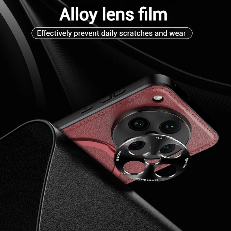 [Built-in Ring Bracket][Magsafe Compatible] Oppo Find X8 Ultra/X8s Plus/X8s Premium Leather Texture Full-Body Shockproof Phone Case - Image 9