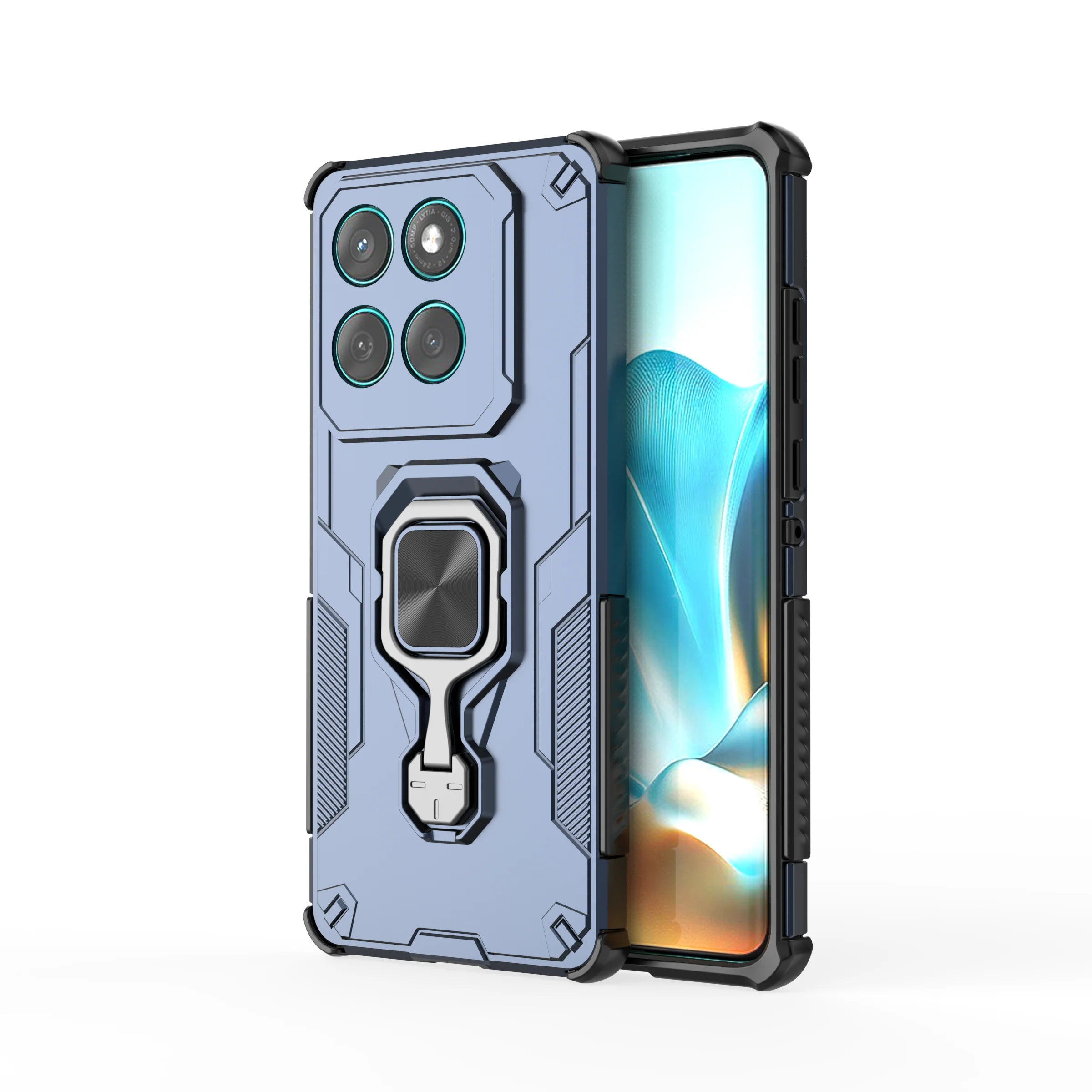 [Built-in Ring Bracket] Motorola Moto Edge 60 Pro/Fusion Mecha-style Anti-slip Protective Hard Heavy Duty Series Case