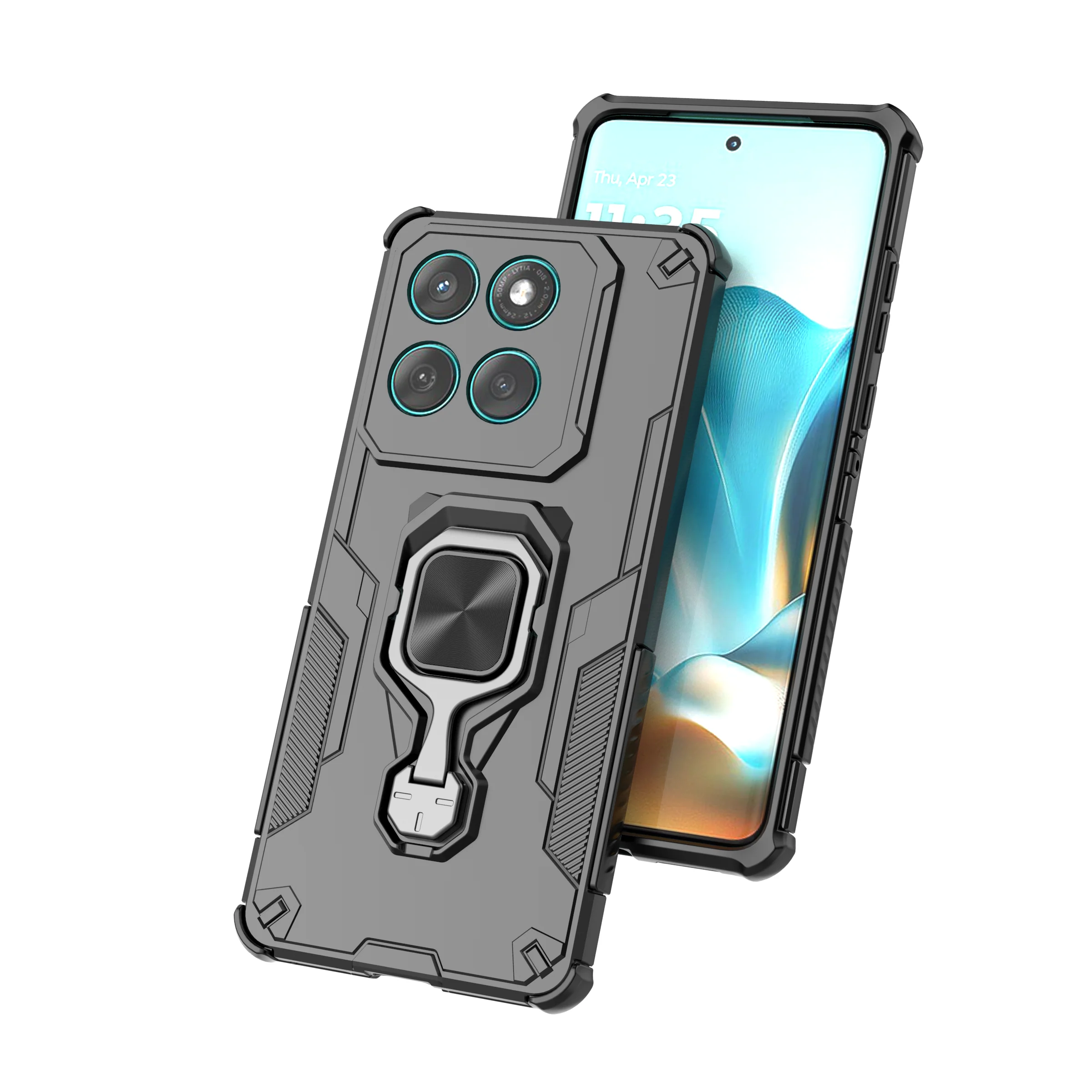 [Built-in Ring Bracket] Motorola Moto Edge 60 Pro/Fusion Mecha-style Anti-slip Protective Hard Heavy Duty Series Case - Image 13