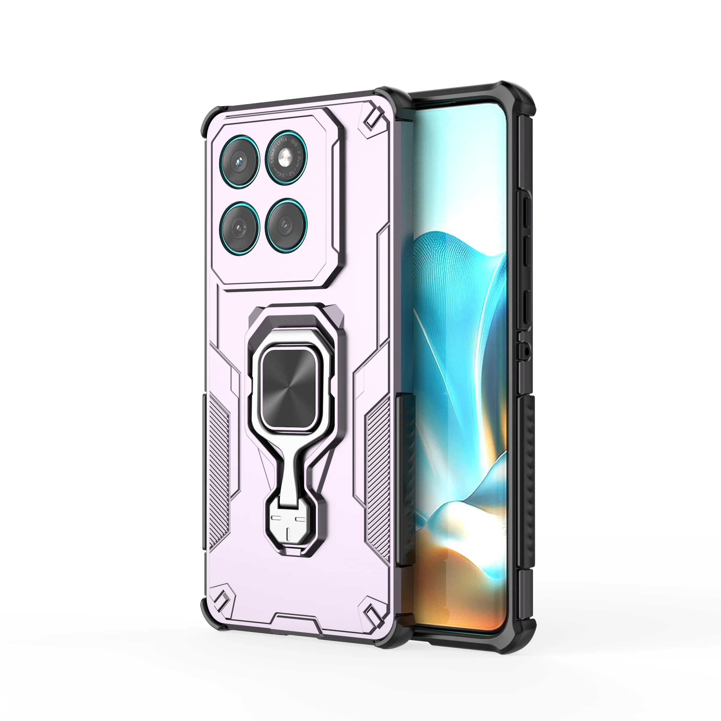 [Built-in Ring Bracket] Motorola Moto Edge 60 Pro/Fusion Mecha-style Anti-slip Protective Hard Heavy Duty Series Case - Image 4