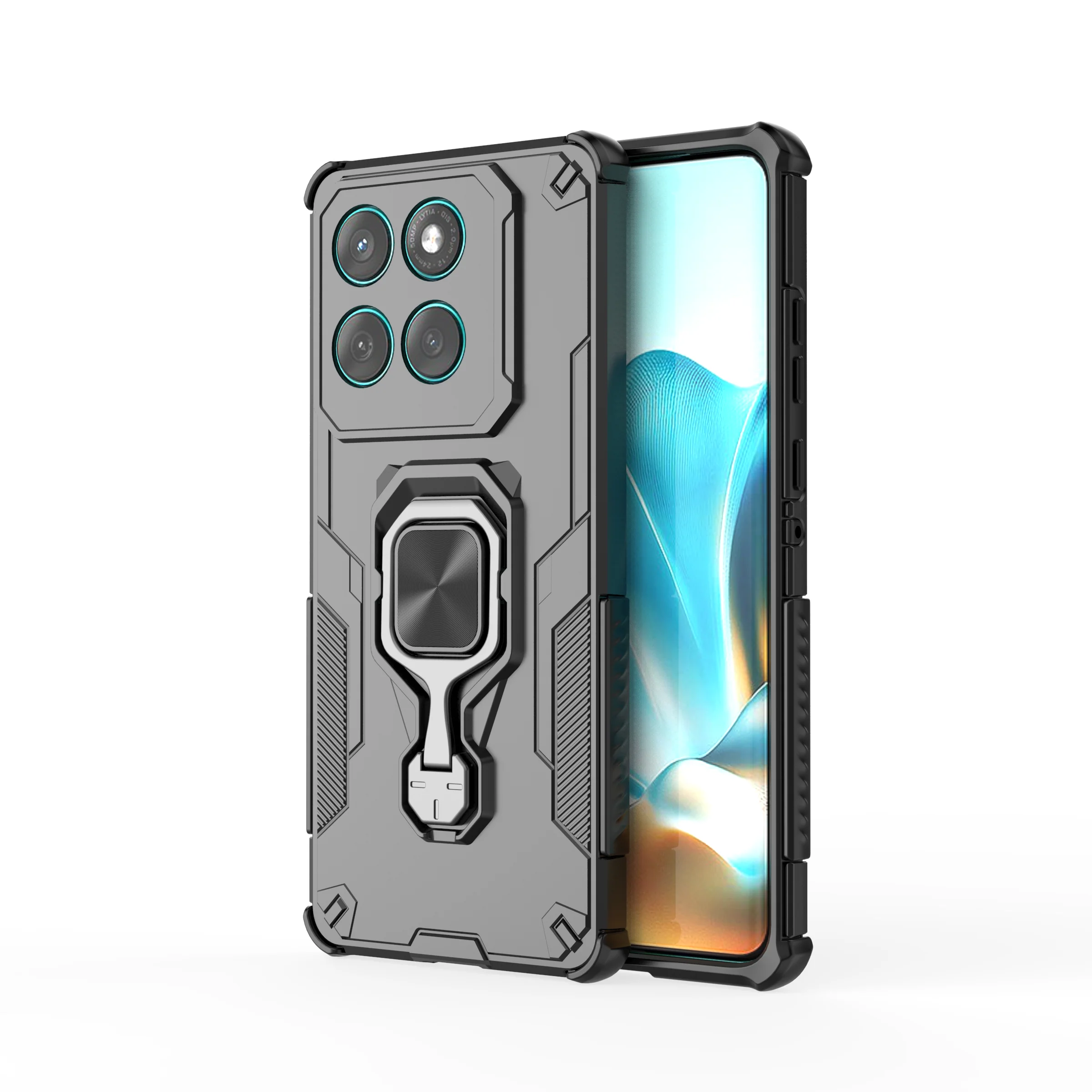[Built-in Ring Bracket] Motorola Moto Edge 60 Pro/Fusion Mecha-style Anti-slip Protective Hard Heavy Duty Series Case - Image 5