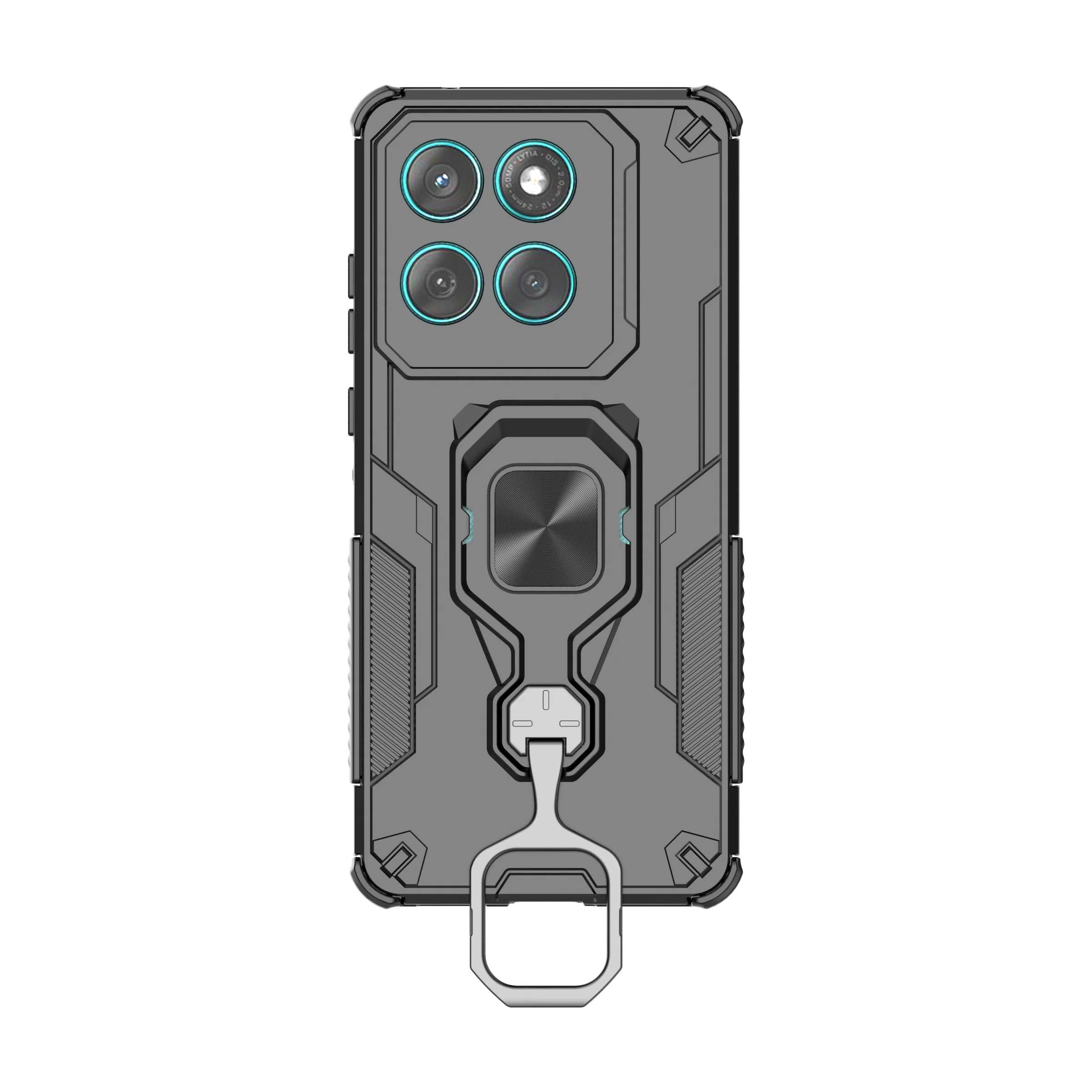 [Built-in Ring Bracket] Motorola Moto Edge 60 Pro/Fusion Mecha-style Anti-slip Protective Hard Heavy Duty Series Case - Image 8