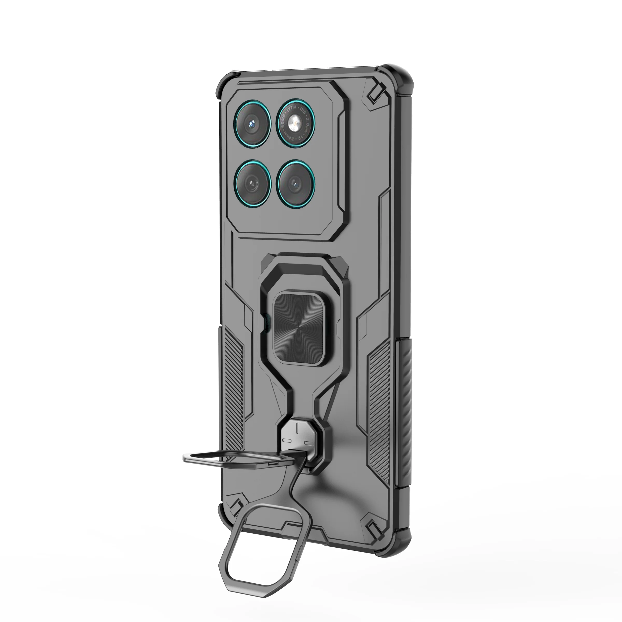[Built-in Ring Bracket] Motorola Moto Edge 60 Pro/Fusion Mecha-style Anti-slip Protective Hard Heavy Duty Series Case - Image 9
