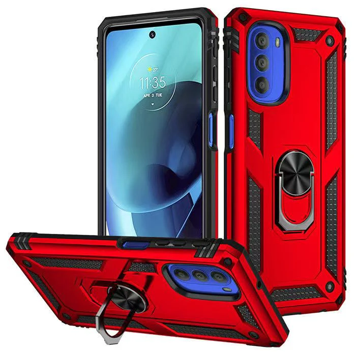 [Built-in Ring Bracket] Motorola Moto G51 5G Anti-slip Protective Hard Heavy Duty Series Case - Image 3