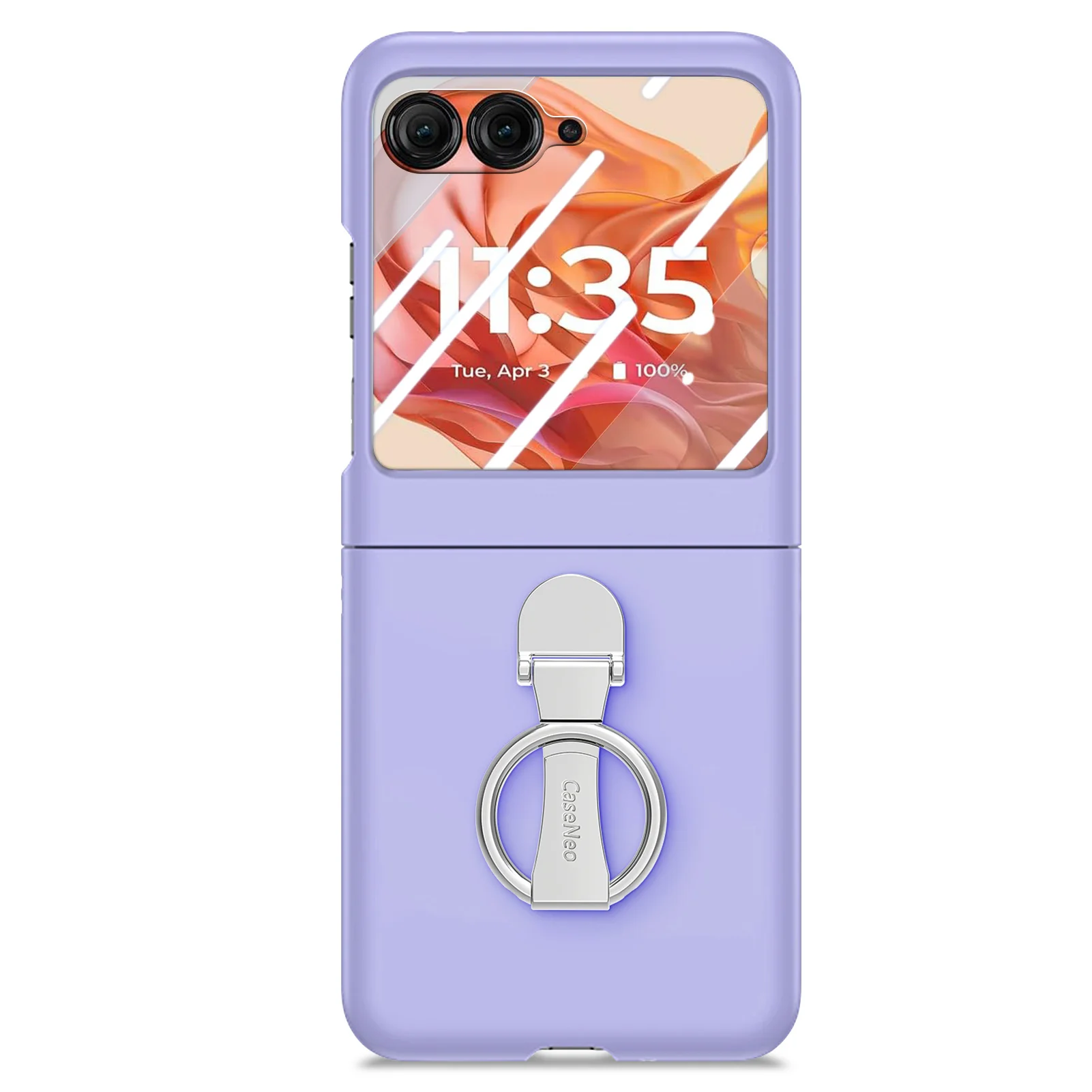 [Built-in Ring Bracket] Motorola Moto Razr 60/Ultra Minimalist Solid Color Case with Built-in Screen Protection