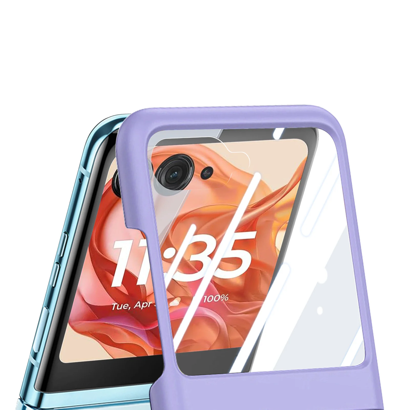 [Built-in Ring Bracket] Motorola Moto Razr 60/Ultra Minimalist Solid Color Case with Built-in Screen Protection - Image 10