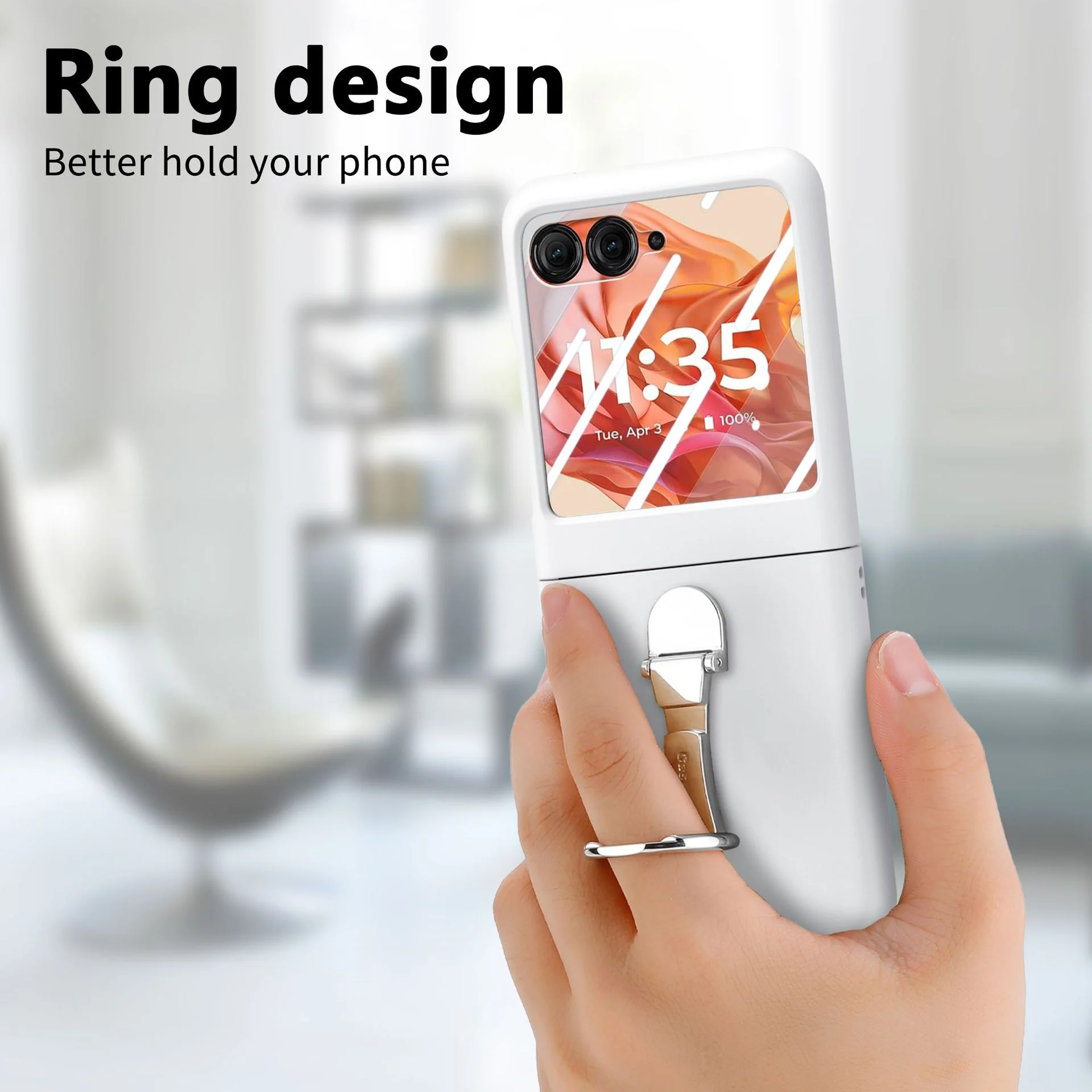 [Built-in Ring Bracket] Motorola Moto Razr 60/Ultra Minimalist Solid Color Case with Built-in Screen Protection - Image 11