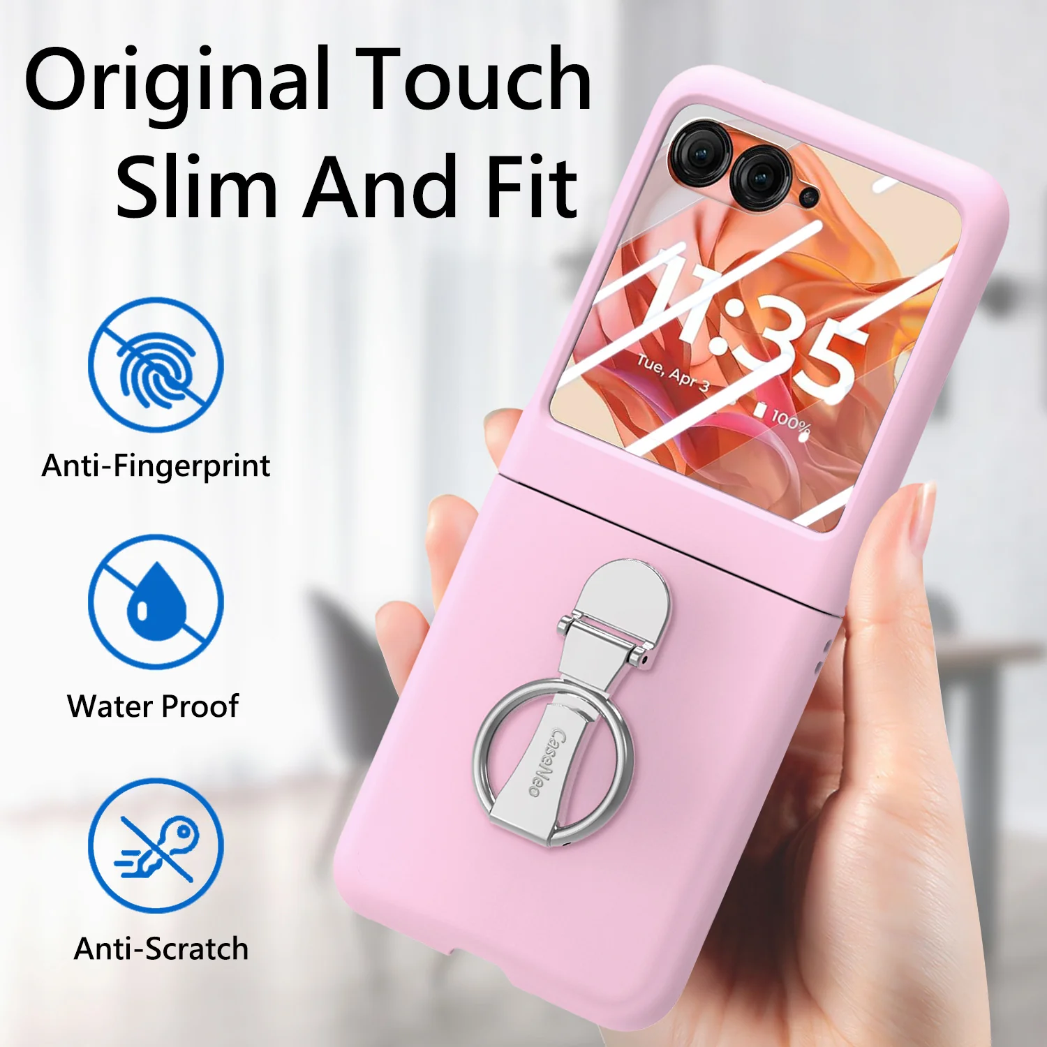 [Built-in Ring Bracket] Motorola Moto Razr 60/Ultra Minimalist Solid Color Case with Built-in Screen Protection - Image 15