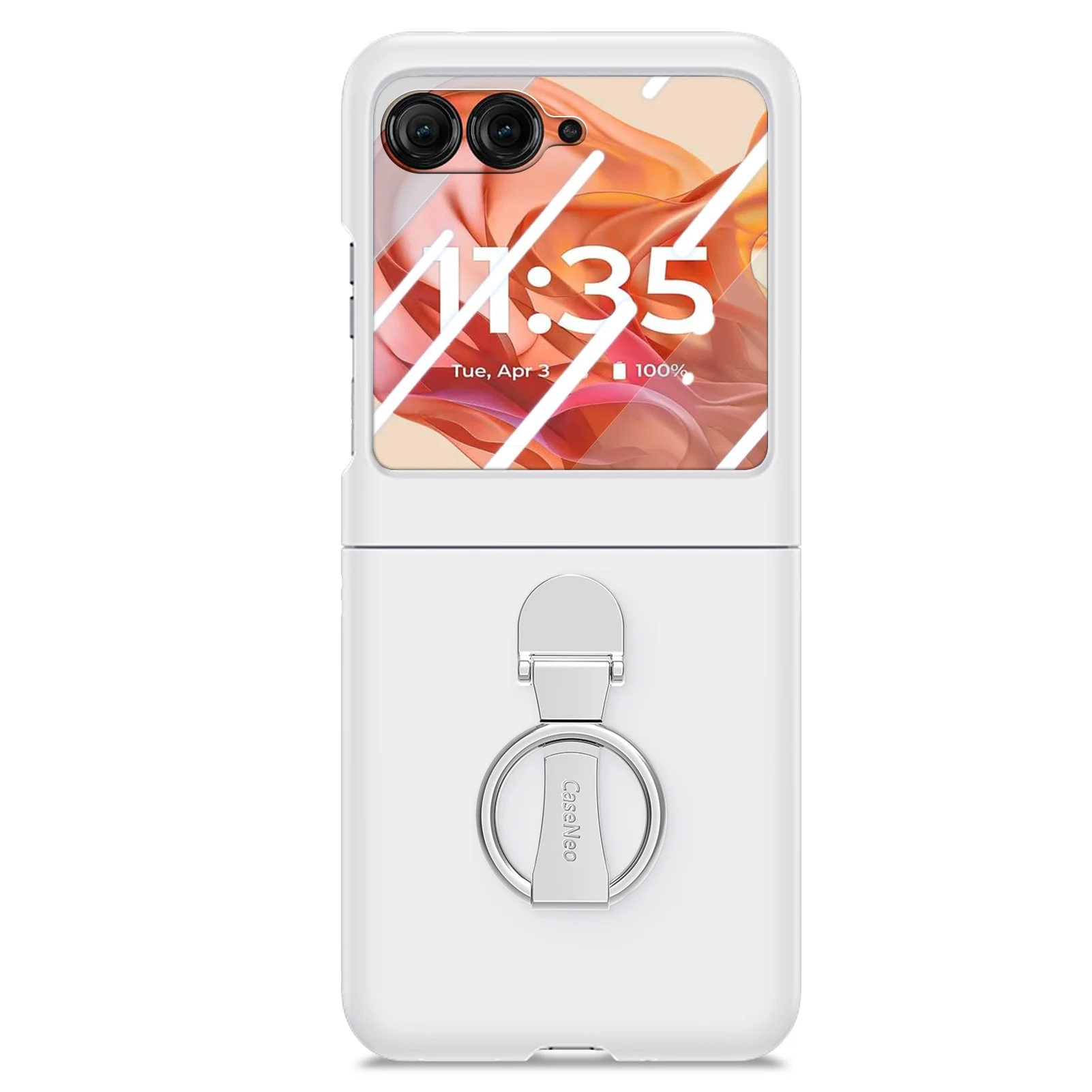 [Built-in Ring Bracket] Motorola Moto Razr 60/Ultra Minimalist Solid Color Case with Built-in Screen Protection - Image 2
