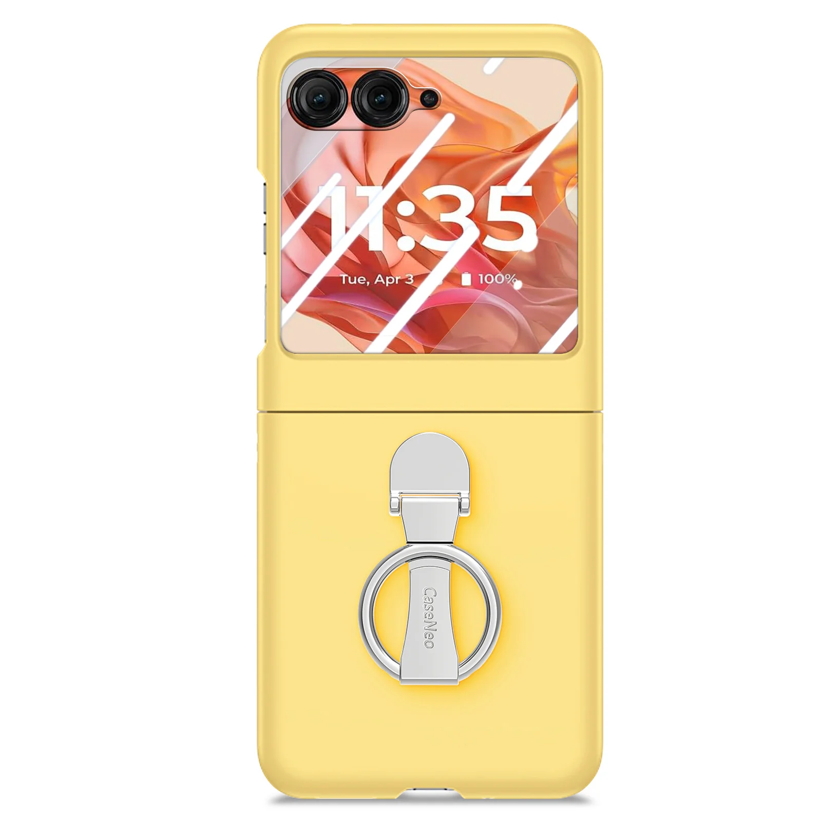 [Built-in Ring Bracket] Motorola Moto Razr 60/Ultra Minimalist Solid Color Case with Built-in Screen Protection - Image 3