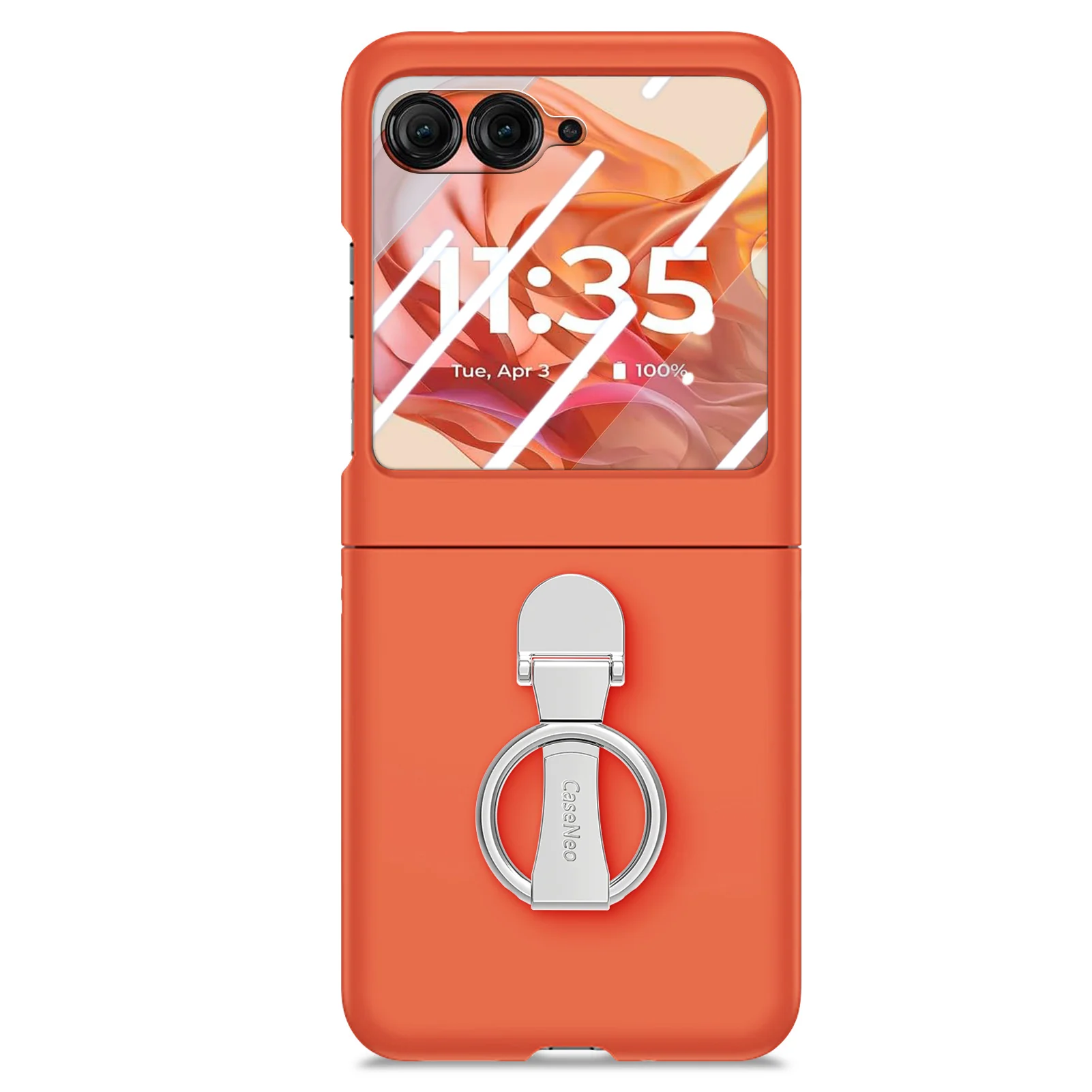 [Built-in Ring Bracket] Motorola Moto Razr 60/Ultra Minimalist Solid Color Case with Built-in Screen Protection - Image 4