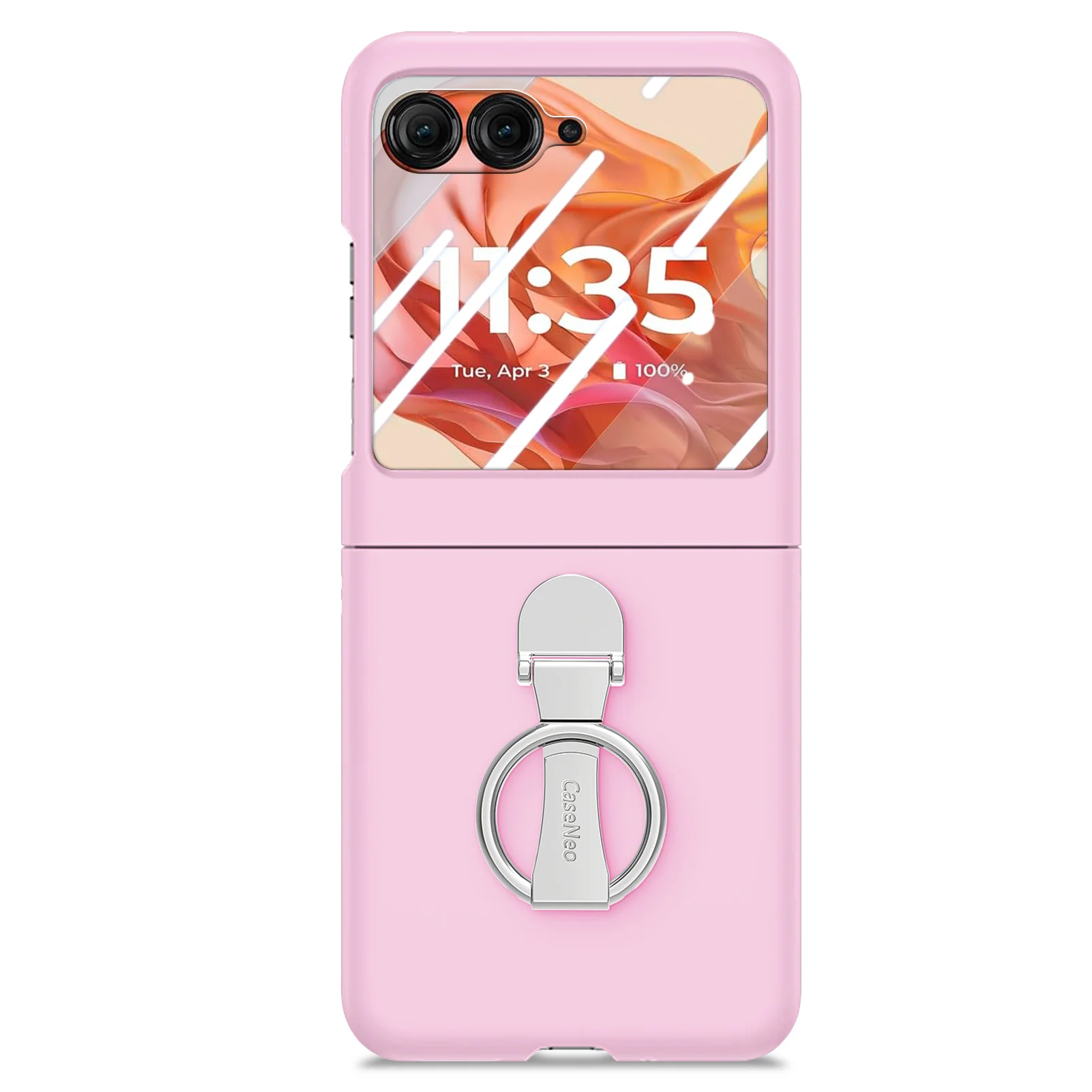 [Built-in Ring Bracket] Motorola Moto Razr 60/Ultra Minimalist Solid Color Case with Built-in Screen Protection - Image 7