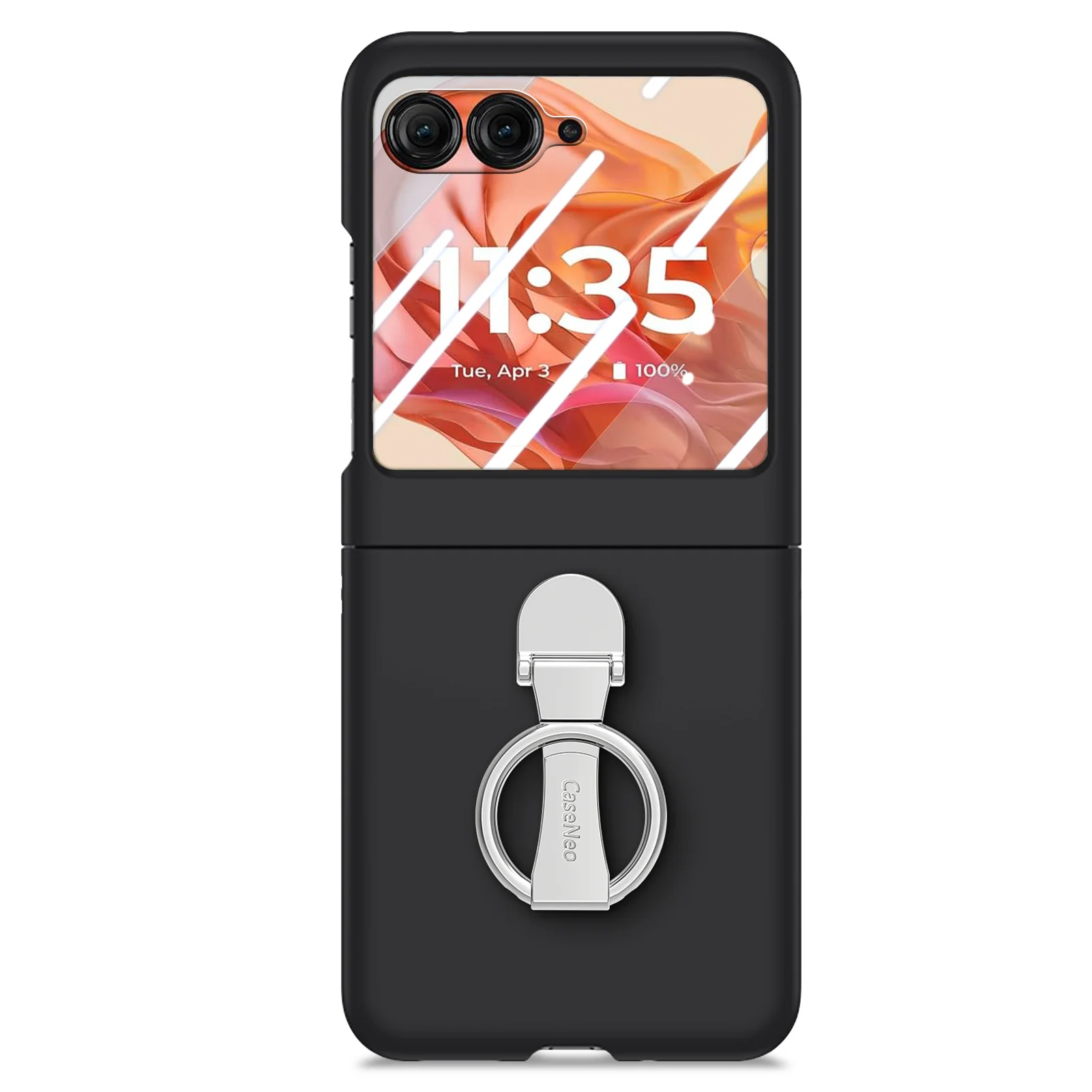 [Built-in Ring Bracket] Motorola Moto Razr 60/Ultra Minimalist Solid Color Case with Built-in Screen Protection - Image 8