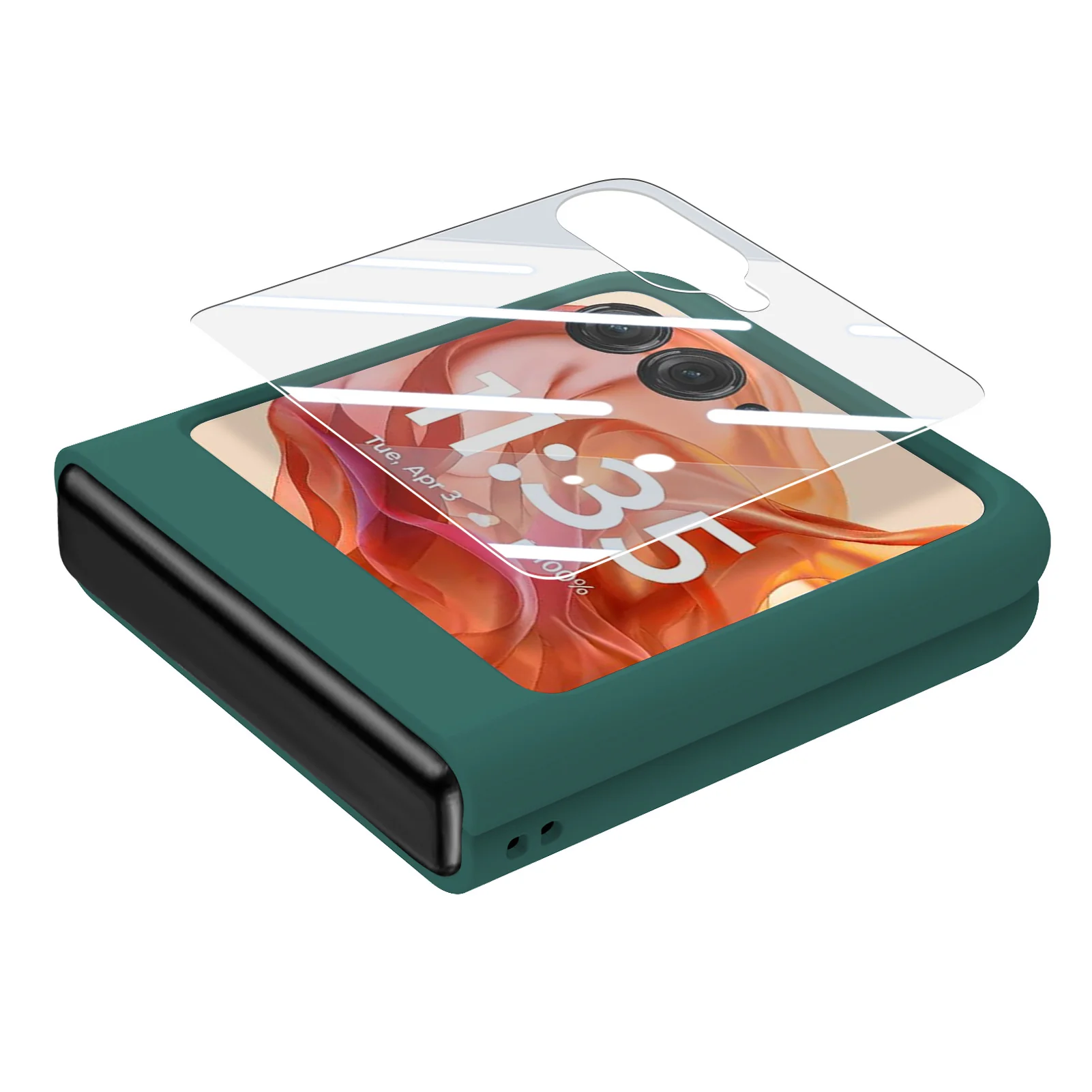 [Built-in Ring Bracket] Motorola Moto Razr 60/Ultra Minimalist Solid Color Case with Built-in Screen Protection - Image 9