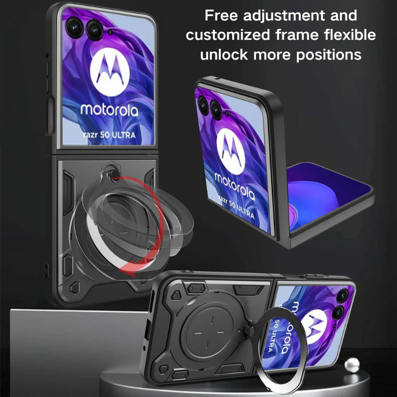 [Built-in Ring Bracket] Motorola Moto Razr 60/Ultra Minimalist Ultra-thin Shockproof Phone Stand Series Case - Image 10