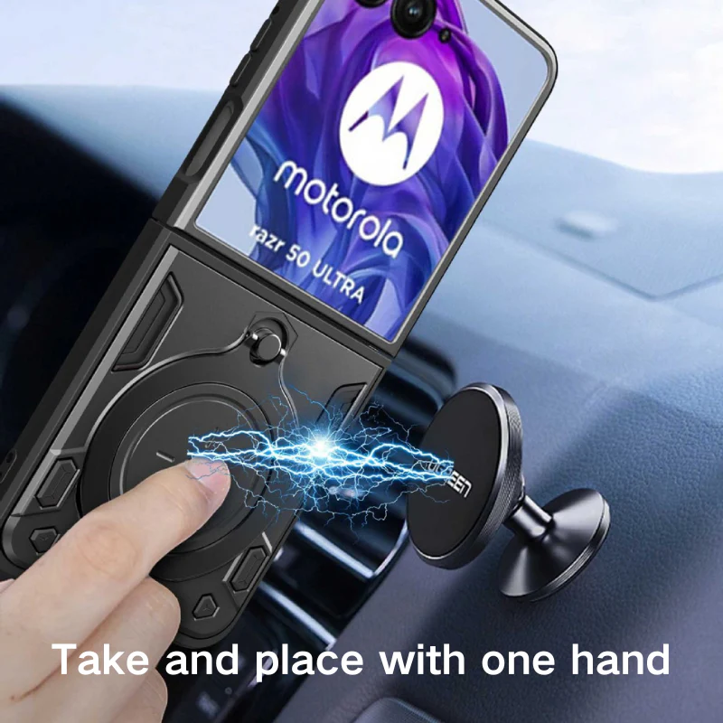 [Built-in Ring Bracket] Motorola Moto Razr 60/Ultra Minimalist Ultra-thin Shockproof Phone Stand Series Case - Image 4