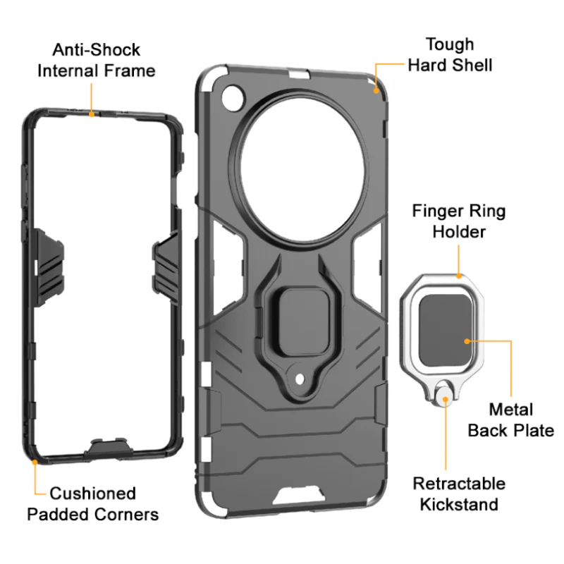[Built-in Ring Bracket] OPPO Find X8 Pro Slim Armour Tough Shockproof Heavy Duty Series Case - Image 4