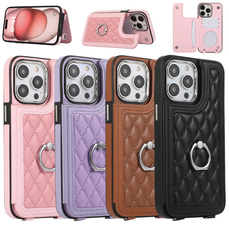 [Built-in Ring Bracket][With Card Slot] Apple iPhone 12/Pro/Pro Max High-End Leather Full Coverage Shockproof Wallet Series Case - Image 3