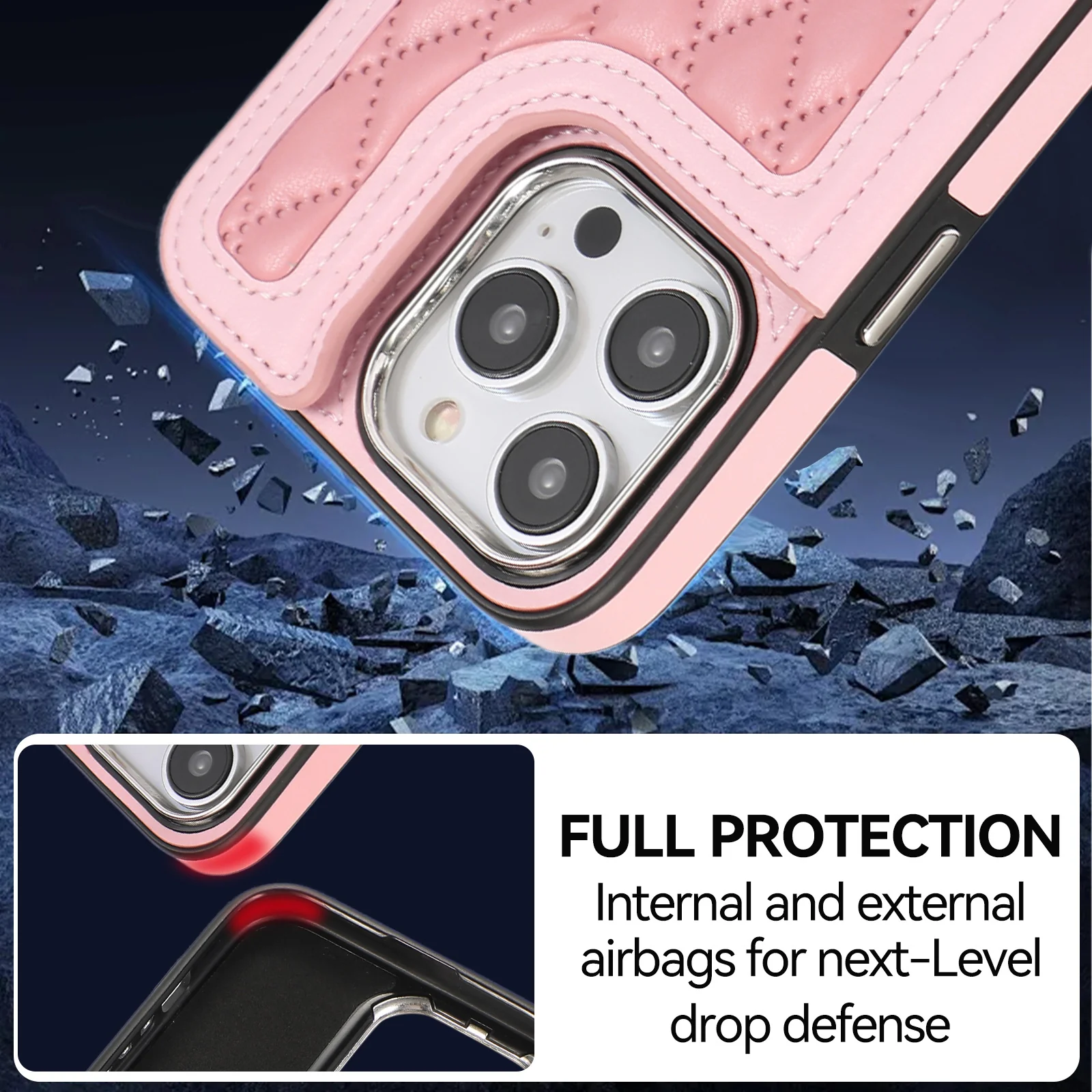 [Built-in Ring Bracket][With Card Slot] Apple iPhone 12/Pro/Pro Max High-End Leather Full Coverage Shockproof Wallet Series Case - Image 5