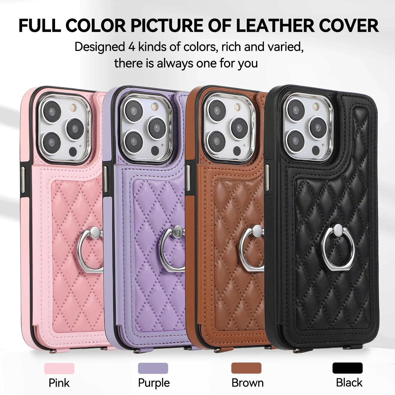 [Built-in Ring Bracket][With Card Slot] Apple iPhone 12/Pro/Pro Max High-End Leather Full Coverage Shockproof Wallet Series Case - Image 9
