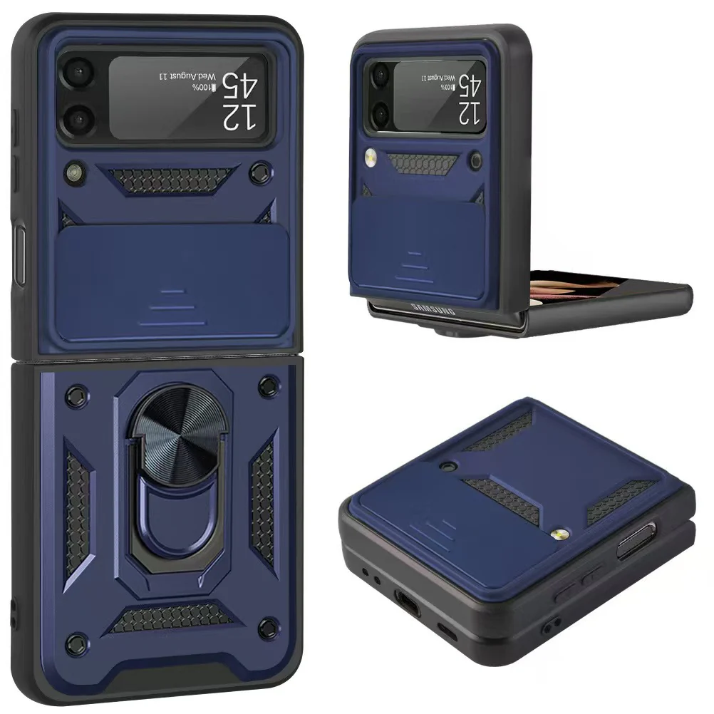 [Built-in Ring Bracket][With Slide Lens Cover] Motorola Moto Razr 50/Ultra Mecha-style Anti-slip Protective Hard Heavy Duty Series Case With Big Camera Hole - Image 15
