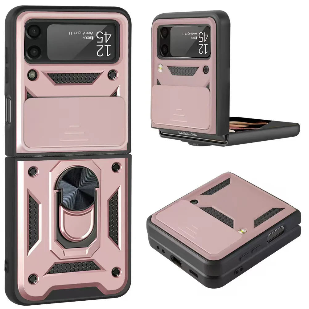 [Built-in Ring Bracket][With Slide Lens Cover] Motorola Moto Razr 50/Ultra Mecha-style Anti-slip Protective Hard Heavy Duty Series Case With Big Camera Hole - Image 14