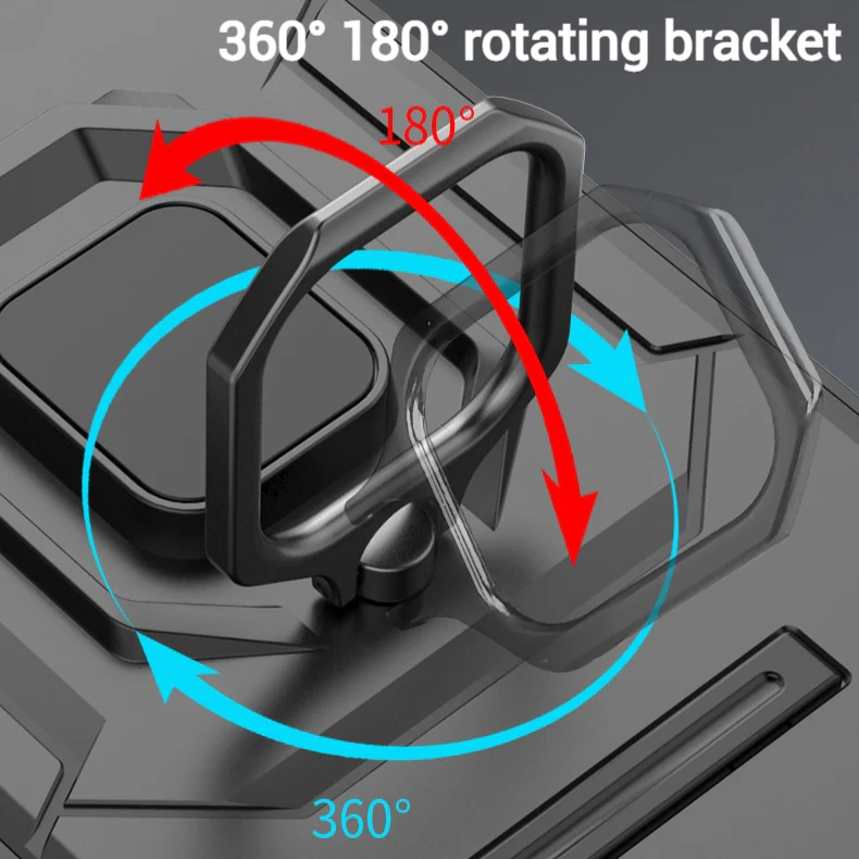 [Built-in Ring Bracket][With Slide Lens Cover] Xiaomi Poco F7 Ultra/Pro Minimalist Ultra-thin Shockproof Phone Stand Series Case - Image 9