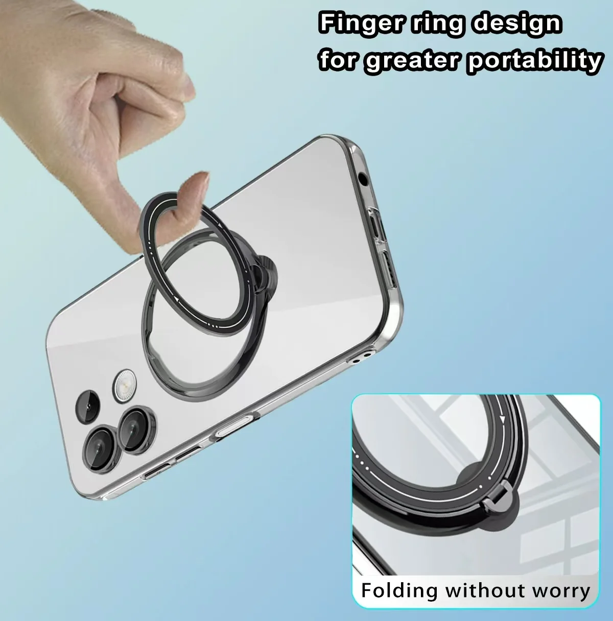 [Built-in Ring Bracket] Xiaomi Poco C61 High-Transparency Shockproof Essentials Series Case - Image 4