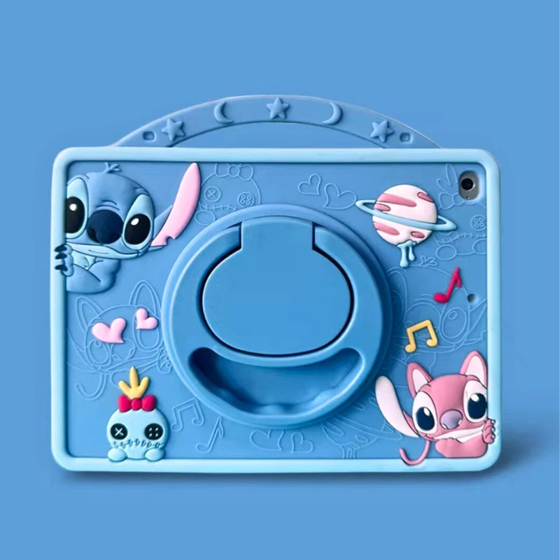 [Built-in Ring Holder][With Pen Slot] Apple iPad Mini 4/5 7.9'' 4/5th Gen (2015/2019) Stitch Cartoon Soft Silicone Anti-Drop Protective Case - Image 7