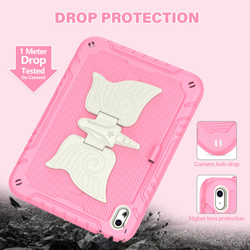 [Built-in Ring Holder][With Pen Slot] Apple iPad 10.9/11'' 10/11th Gen (2022) Butterfly Kids Heavy Duty Serise Case - Image 9