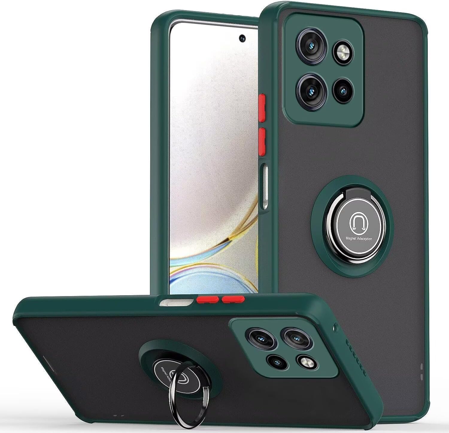 [Built-in Ring Kickstand] Motorola Moto Edge 50 Neo/S50/ThinkPhone 25 - Shockproof Heavy Duty Case With 2PC Tempered Glass Screen Protector - Image 10