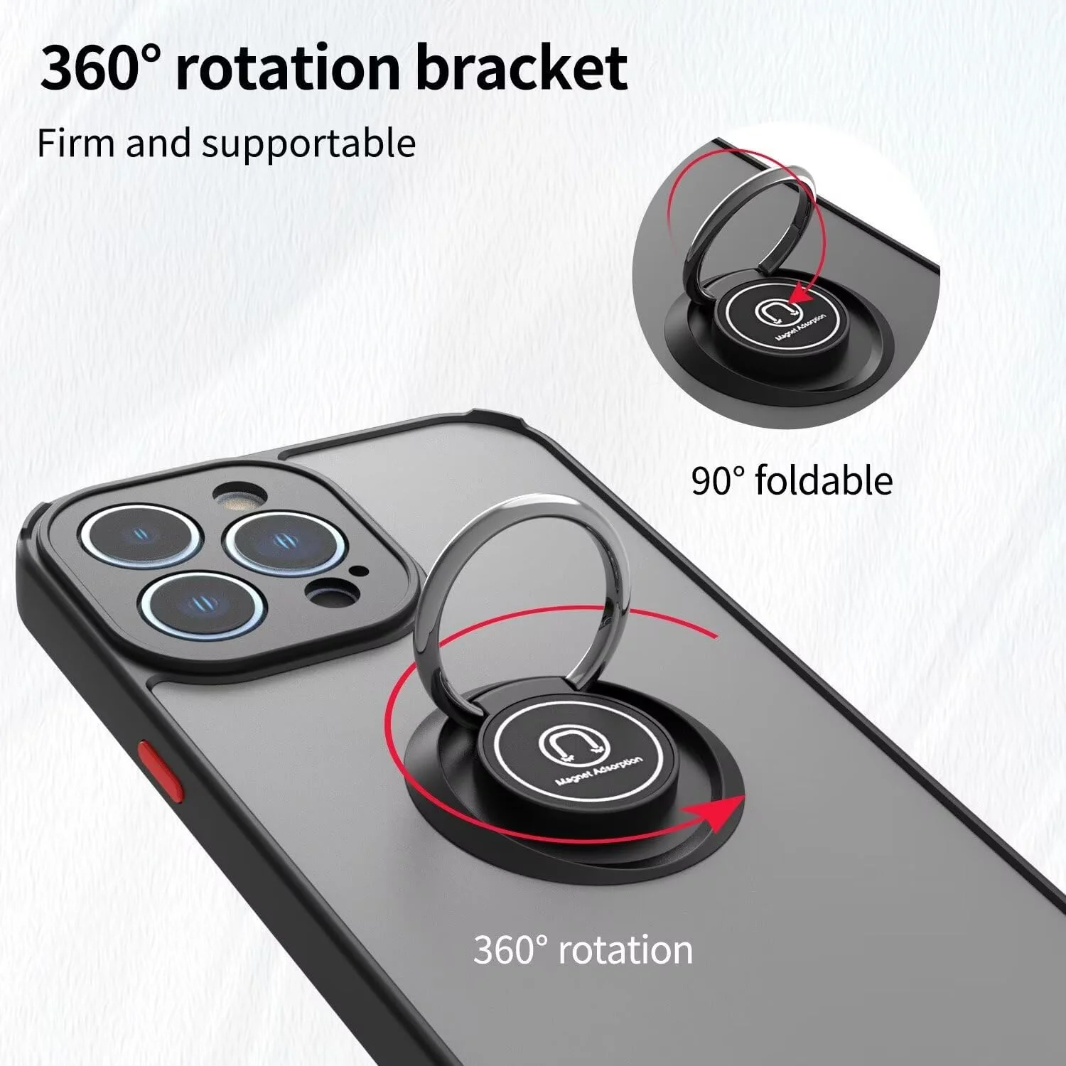 [Built-in Ring Kickstand] Motorola Moto Edge 50 Neo/S50/ThinkPhone 25 - Shockproof Heavy Duty Case With 2PC Tempered Glass Screen Protector - Image 9